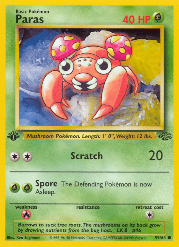 Paras Pokémon Karte