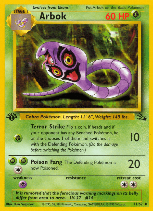 Arbok Pokémon Karte