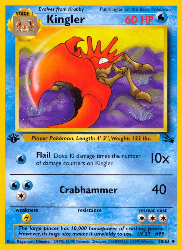 Kingler Pokémon Karte