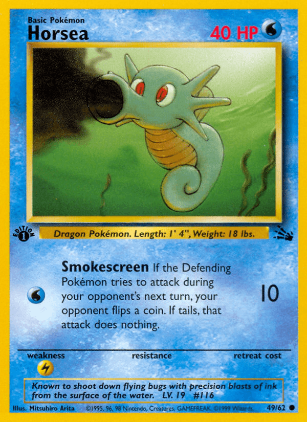 Horsea Pokémon Karte