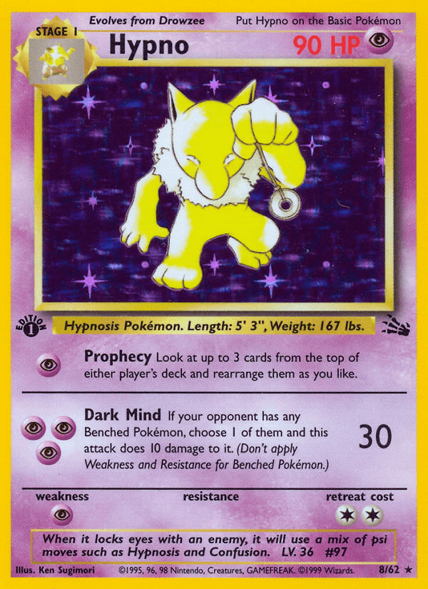 Hypno Pokémon Karte