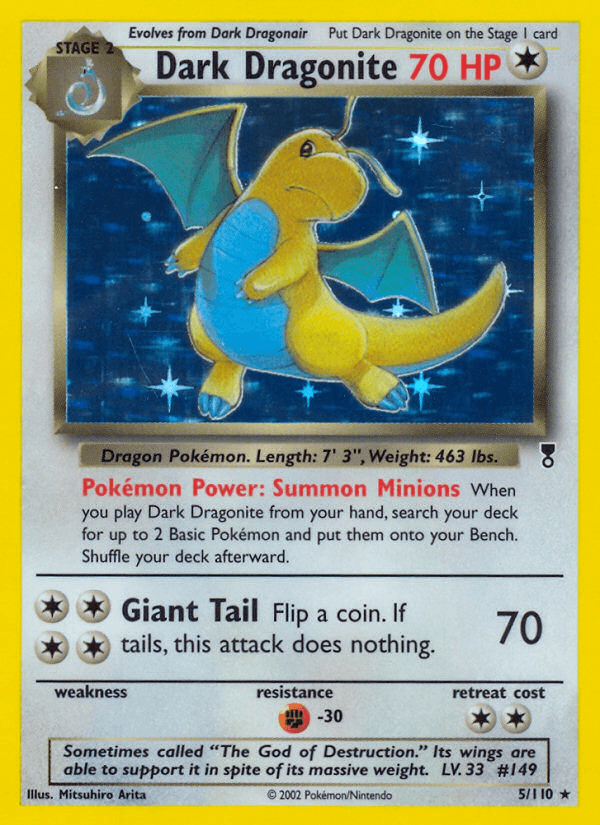 Dark Dragonite Pokémon Karte