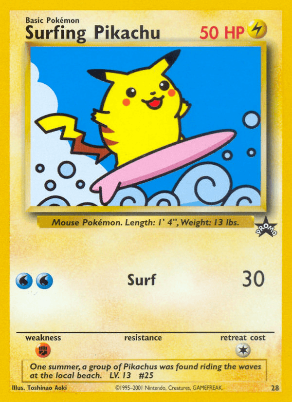Surfing Pikachu Pokémon Karte