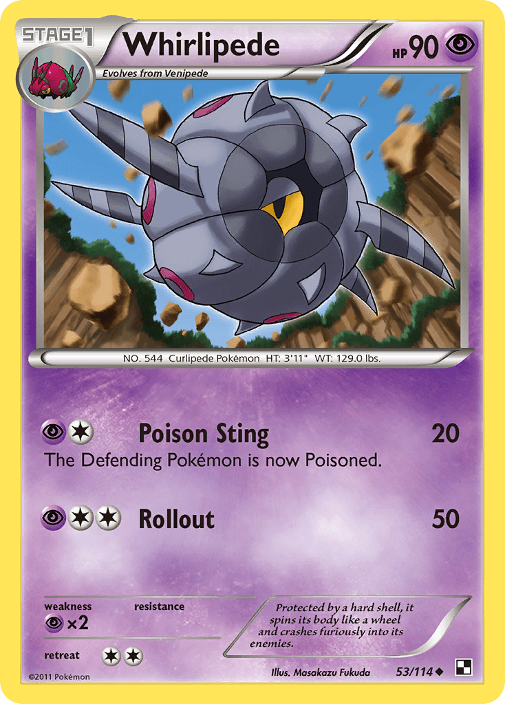 Whirlipede Pokémon Karte