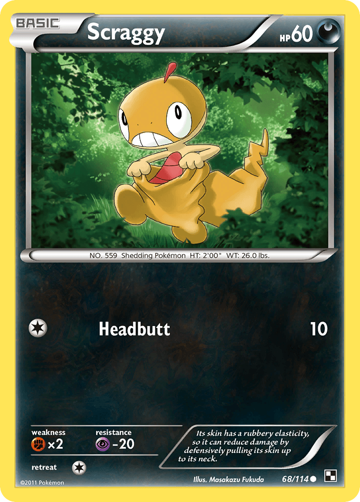 Scraggy Pokémon Karte